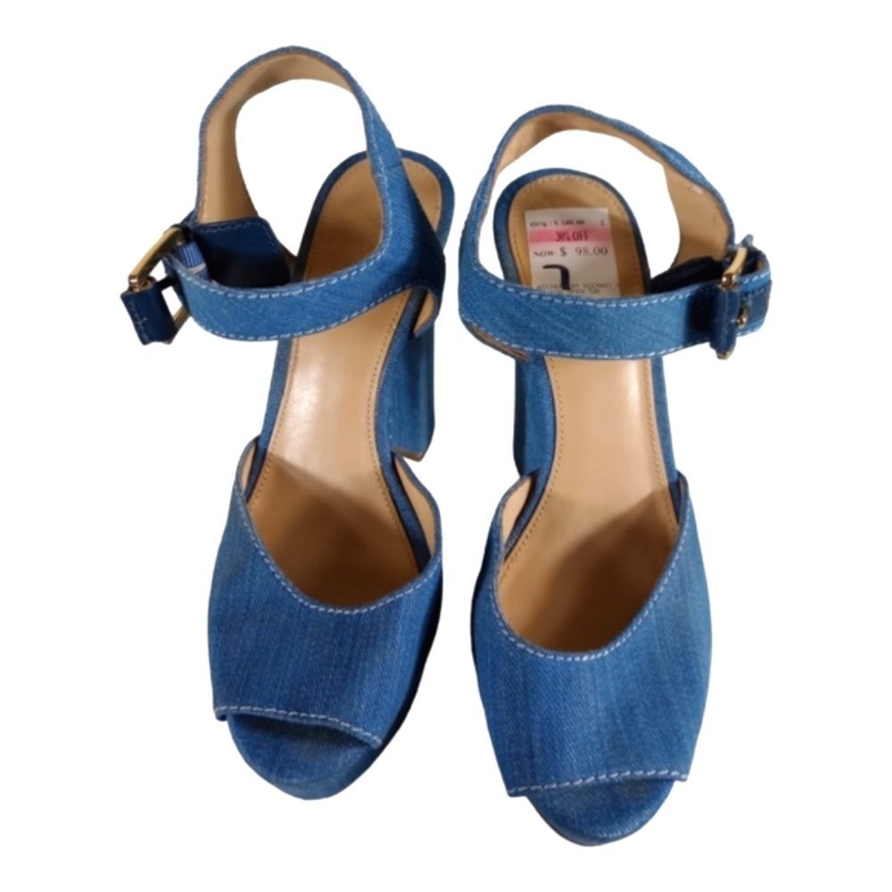 MICHAEL Michael Kors Blue Denim Platform Sandals